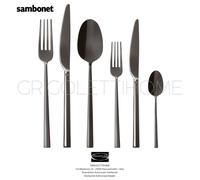 Sambonet - Rock 2Black Noir - Ensemble De Couverts 72 Pièces Pour 12 Personnes