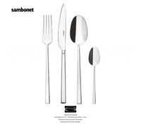 Sambonet Rock 52562-81 Ensemble de Couverts de Table Monobloc en Acier Inoxydable 18/10 pour 6 Personnes 24 pièces 6 fourchettes, 6 Couteaux, 6 cuillères, 6 cuillères à café