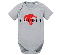 Sambosa Air Khabib II MMA Body bébé Coton Bio Proverbes Barboteuses Garçons et Filles 0-12, Größe2:80/10-12 Mois, Baby:Gris Chiné