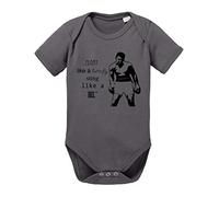 Sambosa Ali Bee Body bébé Coton Bio Muhammad Proverbes Barboteuses Garçons et Filles 0-12 Mois, Größe2:68/4-6 Mois, Baby:Gris foncé