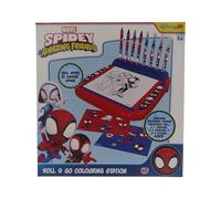 Sambro International Limited CyP Brands- Spidey Station portable de dessin Roll & Go Activités créatives, peintures, dessin Multicolore Produit officiel