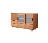 SAMCIOI Buffet Salle a Manger 140x40x90cm Solid Wood Entrance Storage Table, Home Kitchen Tableware Cabinet, Simple Living Room Glass Furniture Buffet Cuisine