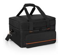 SAMDEW DDouble couche Grill Sac de transport rembourré compatible avec Ninja GR101 Sizzle Gril intérieur sans fumée et grille, sac de rangement pour plaque de barbecue et accessoires outils, sac
