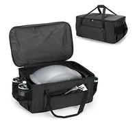 SAMDEW Housse de Gril D'extérieur Compatible avec Weber Q1000 Q1200 Barbecue au Gaz, Sac Portable de Rangement pour Gril Compatible avec Weber Q1400 Barbecue Electrique, Sac Uniquement(Design Breveté)