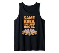 Same Beer Different Idiots Funny Party Beer Drinking October Débardeur