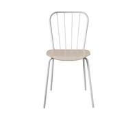 Same Chaise de Salle à Manger Blanche avec Assise en Chêne Blanc