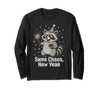 Same Chaos Nouvel an Funny Raton Laveur Humour Animal Party Design Manche Longue