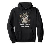 Same Chaos Nouvel an Funny Raton Laveur Humour Animal Party Design Sweat à Capuche