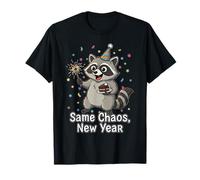 Same Chaos Nouvel an Funny Raton Laveur Humour Animal Party Design T-Shirt