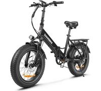 Samebike 20 Inch E-Bike Lotdm200-Ii-Ft-Bk, 48 V 13 Ah Batterie Amovible, Max. Jusqu'à 120 Km, Multicolore