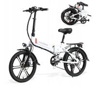 Samebike 20LVXD30-II Vélo électrique E-BIKE cadre 17.5 pouces roue 20"" blanc 350W 35km/h 10.4Ah 48V 80KM