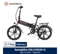 SAMEBIKE 20LVXD30-II Vélo Électrique Pliable, 20" VTT Électrique avec Batterie Amovible 48V 10.4Ah, 25km/h White