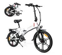 SAMEBIKE 20LVXD30-II, vélo électrique pliable de 20 pouces, doté d'un moteur à moyeu sans balais avec un couple maximal de 35 N·m, d'un cadre en alliage d'aluminium, d'une batterie lithium-ion BLANC