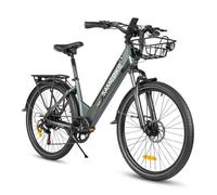 Samebike A01Pro Vélo électrique 26"" - Moteur 500W - Batterie 36V/15Ah - Autonomie 120km - Shimano 7 Vitesses,Fourche Suspendue,Gris