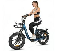 Samebike C05 Pro Vélo Électrique 20"- Moteur 500w - Batterie 36v/13ah - Shimano 7 Vitesses - Frien À Disque - Pneus 20*4“, Bleu