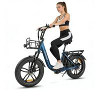 Samebike C05 Pro Vélo électrique 20""- Moteur 500W - Batterie 36V/13Ah - Shimano 7 Vitesses - Frien à disque - Pneus 20*4“, Bleu