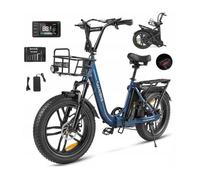 Samebike C05 Pro Vélo électrique 20""- Moteur 500W - Shimano 7 Vitesses- Batterie 36V/13Ah - Frien à disque - Pneus 20*4“, Bleu