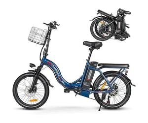 Samebike Cy20-Ft-Db 250w E-Bike 20 Inch Fat Tyre Folding Bike 36 V/13 Ah Battery, Maximum Range Up To 60-110 Km, Off-Road Mountain, Multicolore