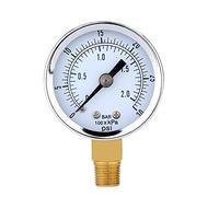 SameeHome 0~30 0~2 bar Mini manomètre à cadran Compresseur Mètre de pression hydraulique Gage Double échelle Noir