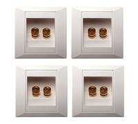 SameeHome 4 ports de connexion de prise murale, 2 haut-parleurs blancs