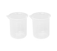 SameeHome Kueche Lot de 2 gobelets doseurs en plastique transparent épais avec capuchon 200 ml