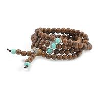 SameeHome Nouveau 108 Bois de Santal Bouddhiste Bouddha Méditation Prière Bracelet Collier, Bois de santal, turquoise, Perle, 097599