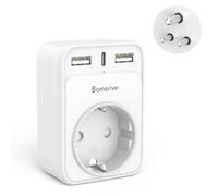 Sameriver Adaptateur Prise France vers Inde, 4 en 1 avec 2 USB, 1 Type C et 1 Prise - Compatible Sri Lanka, Népal (Type D)