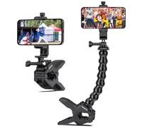 Sametop Support Téléphone à Col de Cygne Pince Fixation Pieds Flexible Bras Compatible avec iPhone 16 15 14 Pro Max Plus 13 12 11 SE XS XR X 8 7 6 Samsung GoPro et Tous Les Appareils 4-7"