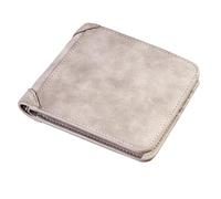 SAMEZA Portefeuille pour Homme en Cuir de Vachette Mince et Hipster avec Porte-Cartes de crédit et Porte-Monnaie, Portefeuille Pliable pour Affaires, Gris
