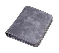 SAMEZA Portefeuille pour Homme en Cuir de Vachette Mince et Hipster avec Porte-Cartes de crédit et Porte-Monnaie, Portefeuille Pliable pour Affaires, Vertical, Bleu