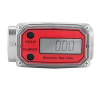 Samfox Débitmètre de Carburant, Débitmètre Eau Eau Turbine Numérique Compteur de Carburant Diesel Débitmètre 15-120L / min 1" NPT Rouge pour Mesurer L'essence De Kérosène