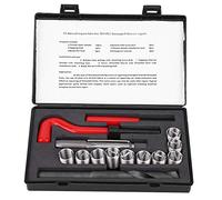 Samfoxy 15 pièces Samfox Kit de réparation de Filetage en Acier Inoxydable clé à perceuse torsadée Insert fileté pour Voiture M14x2