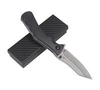 SAMFUNG Couteau pliant de poche, lame en acier D2 de 3 pouces, poignée noire G10, fermeture de la doublure pour le camping en plein air de tous les jours