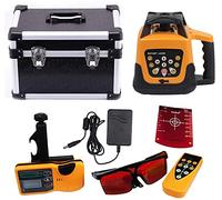 Samger Niveau Laser Rotatif à Lumière Rouge 360 degrés Laser Chantier Extérieur avec Récepteur Niveau Laser Autonivelant Vertical Horizontal Mise à Niveau Automatique 500m de Zone de Travail