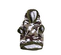 SAMGU Camouflage Toutous Hoodie Pull Sweat Pull à Capuche pour Chien Chiot Color Vert Militaire Size Large