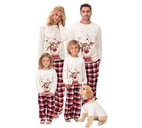 SAMGU SAMGSAMGUU Ensemble Pyjama Noël Famille Manche Longue Vêtement Père-Mère Garçon Fille du Nouveau-né Bébé-Nouvel an Pyjamas Automne Hiver Costume Set