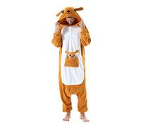 SAMGU Unisexe Adulte Pyjama Animaux Cosplay Halloween Carnaval Costume Party Vêtements de Nuit Kangourou Orange S