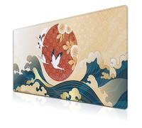 Samgula Grand tapis de souris de jeu bleu, grand tapis de souris pour bureau, base en caoutchouc antidérapant et imperméable avec bords cousus, 35,4 x 40 cm, pour travail/jeux/bureau/maison, motif