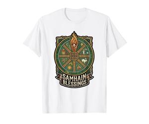 Samhain Blessings Rituels païens Roue de la Renaissance de l'année Re T-Shirt Graphique avec Valeur