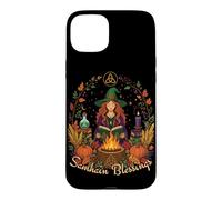Samhain Blessings Roue de sorcière païenne de l'année Wicca Wiccan Coque pour iPhone 15 Plus