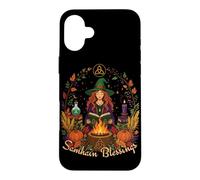 Samhain Blessings Roue de sorcière païenne de l'année Wicca Wiccan Coque pour iPhone 16 Plus