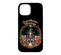 Samhain Blessings Sorcière païenne Wicca Wiccan Roue de l'année Coque pour iPhone 15