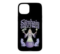 Samhain Greetings Wicca Wiccan Païen Nouvel an Sorcière Sorcière Coque pour iPhone 15 Plus
