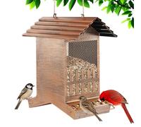 Samhe Grande mangeoire à oiseaux, capacité de 3,6 kg avec alimentation sur 2 côtés, résistante aux intempéries, aux déchets, mangeoires à oiseaux en métal à suspendre pour l'extérieur, facile à