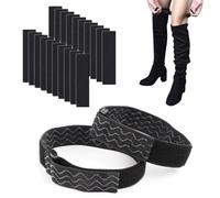 SamHeng 1 Paire Sangles Antidérapantes pour Bottes Longues avec 20 Pièces Anti-chute Autocollant de Bande, Réglable Ceinture Élastique Adhésif Crochet Stickers pour Empêcher les Bottes de Tomber