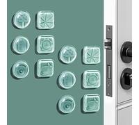 SamHeng 12 Pièces Transparent Butée de Poignée de Porte Murale, 40mm Silicone Anti Bruit Tampon Anti-collision, Épaissir Patins de Meubles pour Verre Tableau Armoires Tiroirs Arrêts de Porte