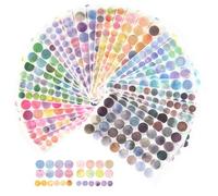 SamHeng 1872 Pièces Coloré Autocollants à Points Ronds, 36 Feuilles Adhésifs Décoratif Étiquettes de Codage Couleur Marquage des Étiquettes Scrapbooking Sticker pour Album Agenda Décor Mural