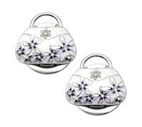 SamHeng 2 Pièces Pliable Fleur Crochets de Sac à Main, Portatif Porte-sac à Main Pliant Support de Sac pour Table, Anti-dérapant Strass Accroche Sac Cintre de Sac pour Maison Bureau Restaurants