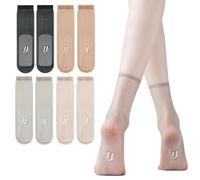 SamHeng 4 Paires Chaussettes de Chevilles Ultra Minces en Soie Cristal - Invisible, Antidérapant, Transparent en Nylon, Respirant Soyeux pour l'Été