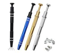 SamHeng 4 Pièces Pince à Boule de Perçage, Acier Inoxydable 4-Griffes Outil de Ramassage de Porte-bijoux Puce IC Outil de Retrait Petite Pièce Composants électroniques Pince à épiler en Diamant